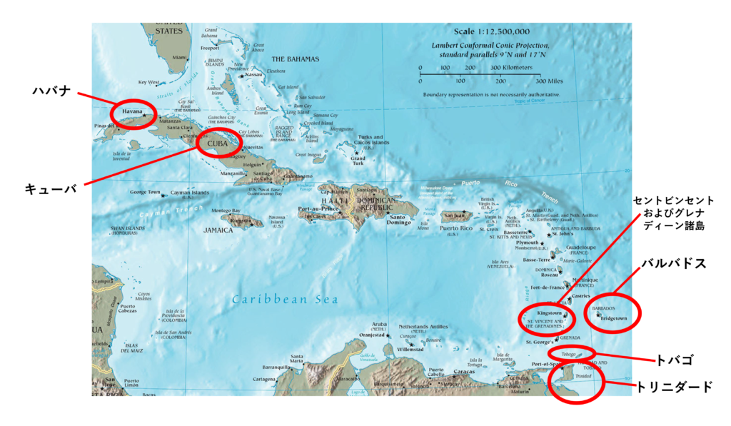 Map of the Carribean